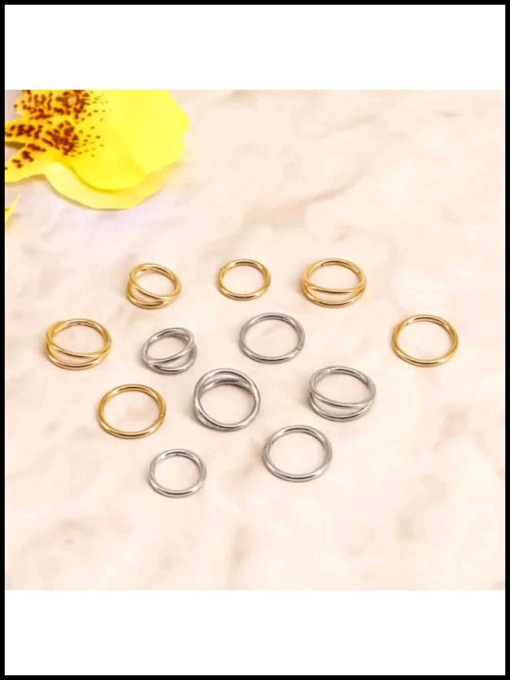 Titanium Nose Ring 2Pc Hinged Septum Clicker Hoop 18G 20G